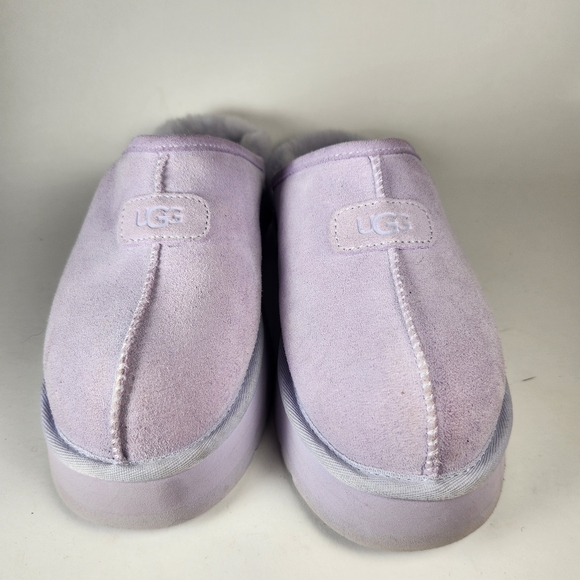 UGG Womens Discoquette Slipper 7 Purple Leather Shearling House Shoes Cozy Clogs - Picture 6 of 11
